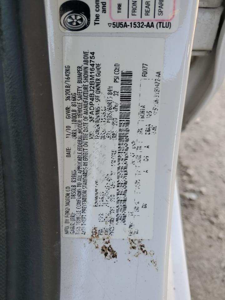 2011 Ford Fiesta VIN 3FADP4BJ2BM164754 Copart auction photo, front end / mechanical damage thumbnail 14