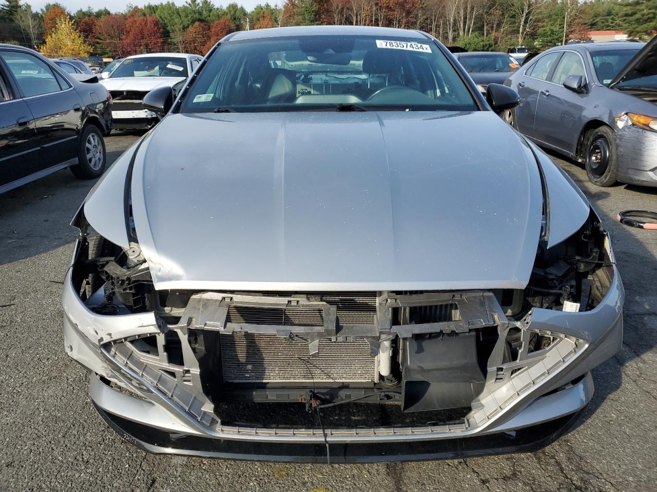 2020 Hyundai Sonata VIN 5NPEJ4J2XLH018961 Copart auction photo, front end / stripped damage thumbnail 5