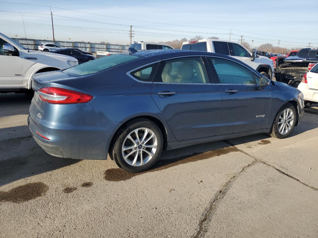2019 Ford Fusion VIN 3FA6P0MU7KR242358 Copart auction photo, front end damage thumbnail 3
