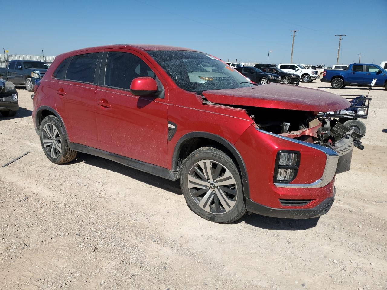 2020 Mitsubishi Outlander VIN JA4AR3AU2LU030962 Copart auction photo, front end / side damage thumbnail 4