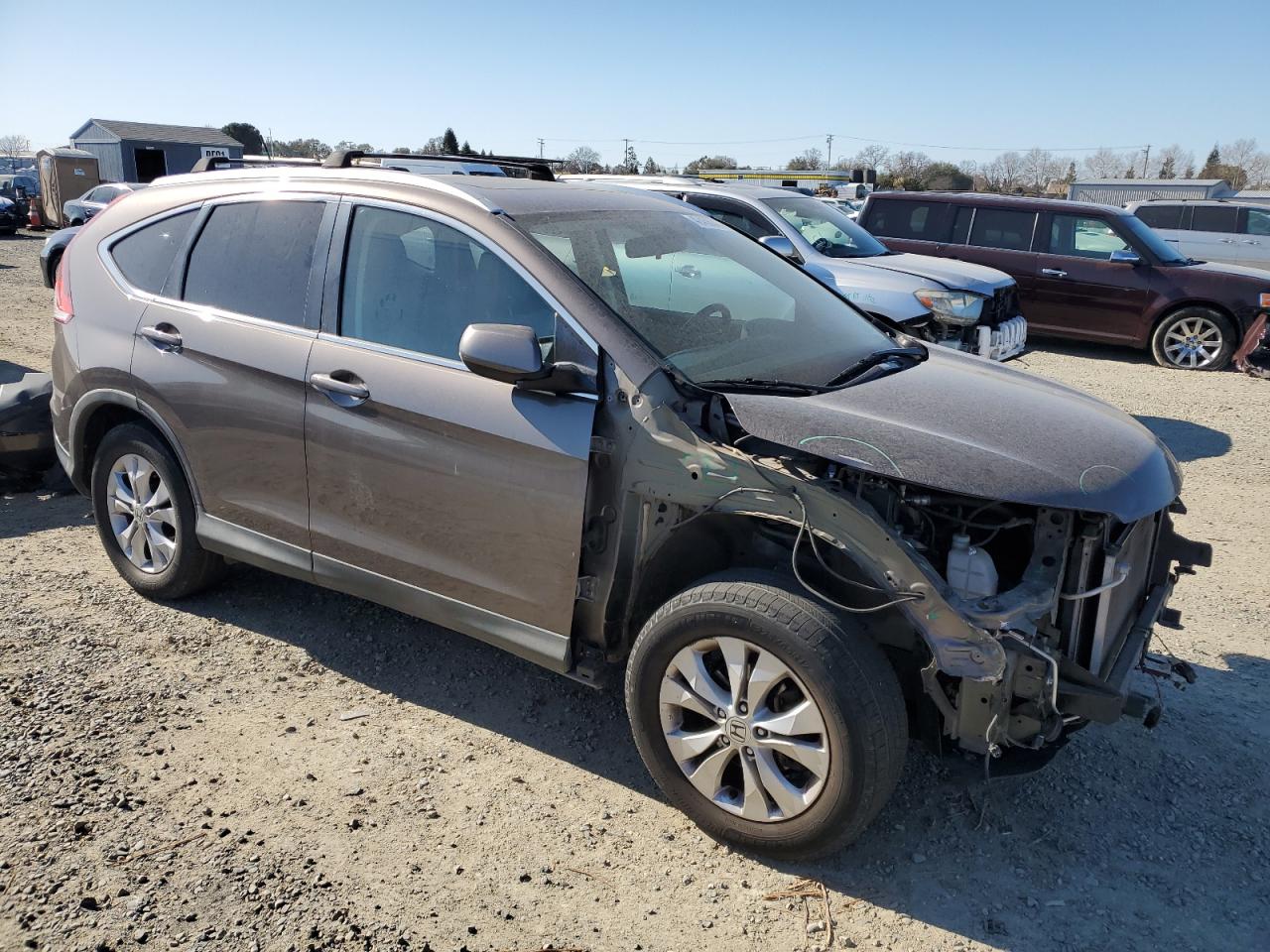 2014 Honda CR-V VIN 2HKRM4H73EH629153 Copart auction photo, front end / side damage thumbnail 4