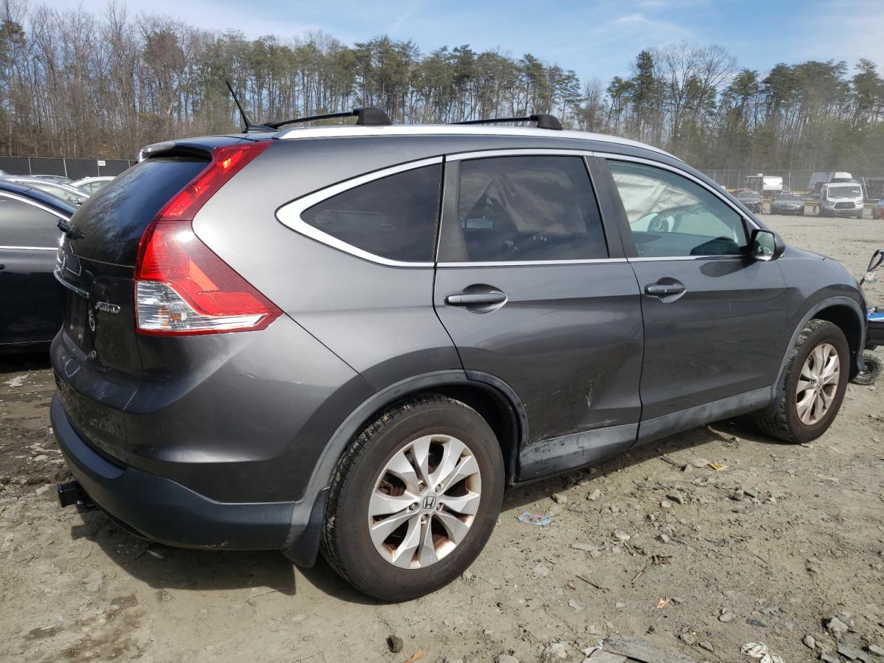2014 Honda CR-V VIN 2HKRM4H76EH667881 Copart auction photo, side damage thumbnail 3