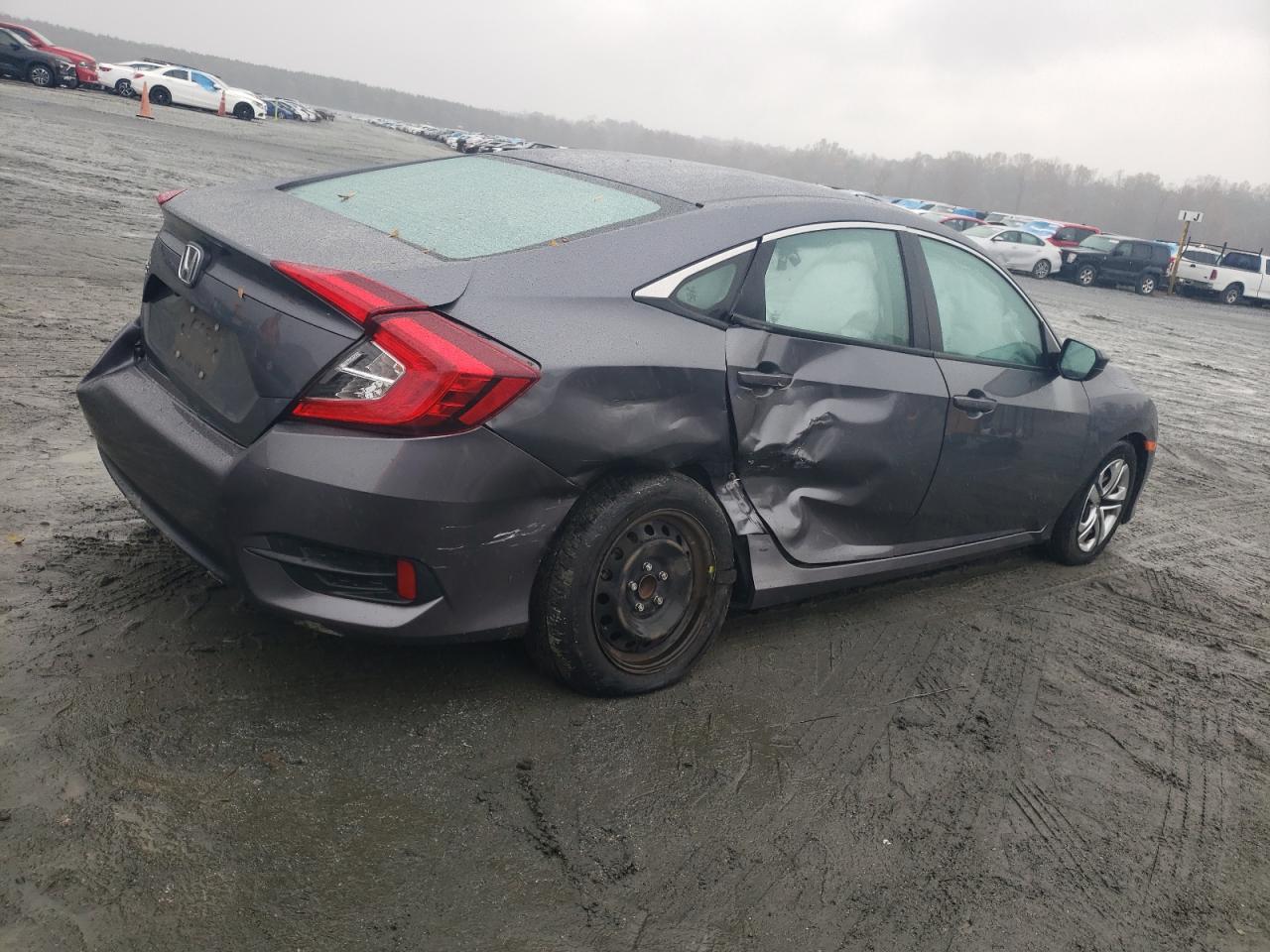 2018 Honda Civic VIN 2HGFC2F51JH577456 Copart auction photo, side / rear end damage thumbnail 3