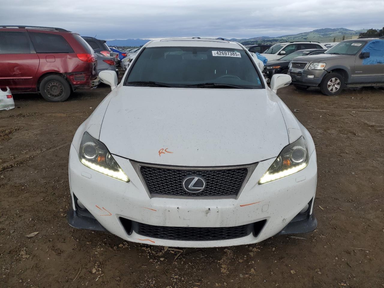 2012 Lexus IS VIN JTHBE5C24C5030077 Copart auction photo, rear end / front end damage thumbnail 5