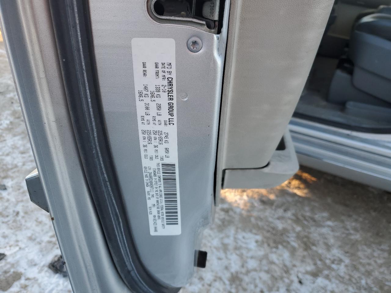 2010 Chrysler Town & Country VIN 2A4RR5DX8AR207111 Copart auction photo, side / rear end damage thumbnail 13