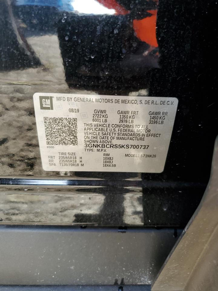 2019 Chevrolet Blazer VIN 3GNKBCRS5KS700737 Copart auction photo, front end damage thumbnail 15