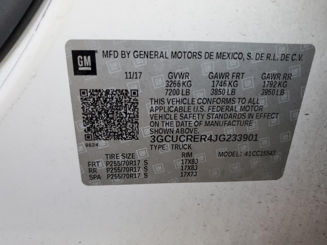 2018 Chevrolet Silverado VIN 3GCUCRER4JG233901 Copart auction photo, all over damage thumbnail 13