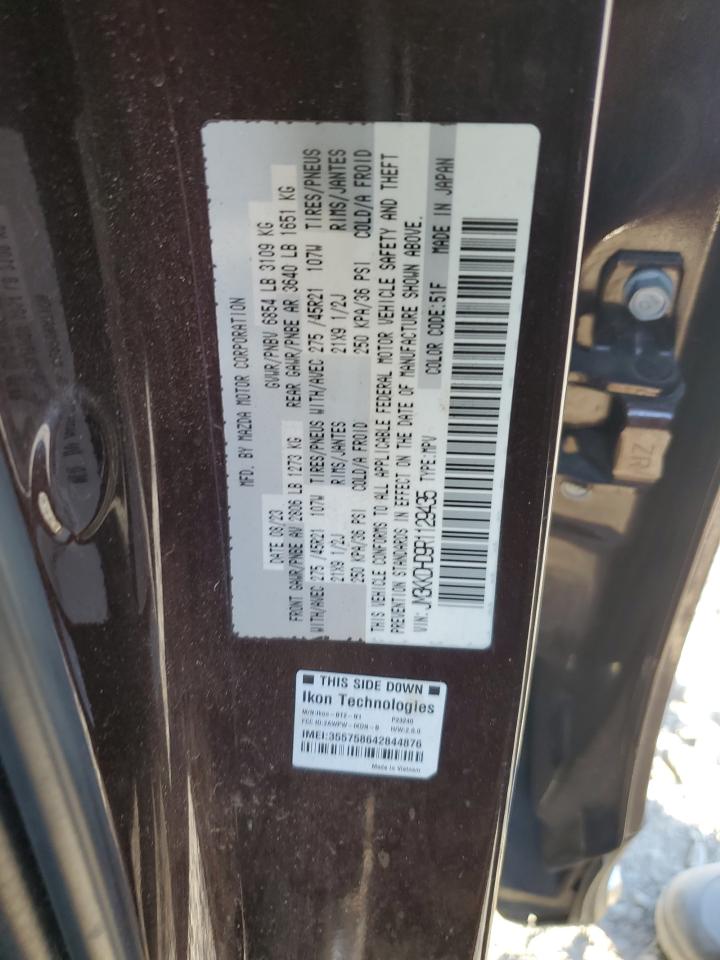 2024 Mazda CX-90 VIN JM3KKDHD9R1129435 Copart auction photo, burn damage thumbnail 14