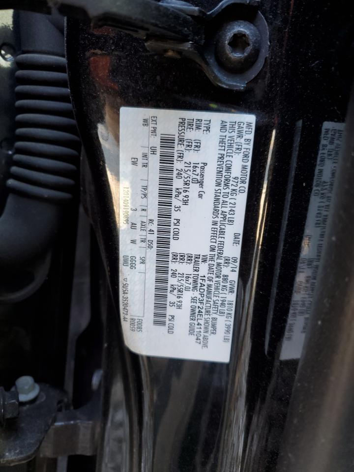 2014 Ford Focus VIN 1FADP3F24EL411047 Copart auction photo, front end damage thumbnail 14