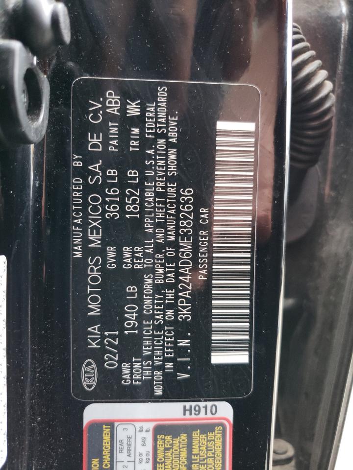 2021 KIA Rio VIN 3KPA24AD6ME382636 Copart auction photo, front end damage thumbnail 12
