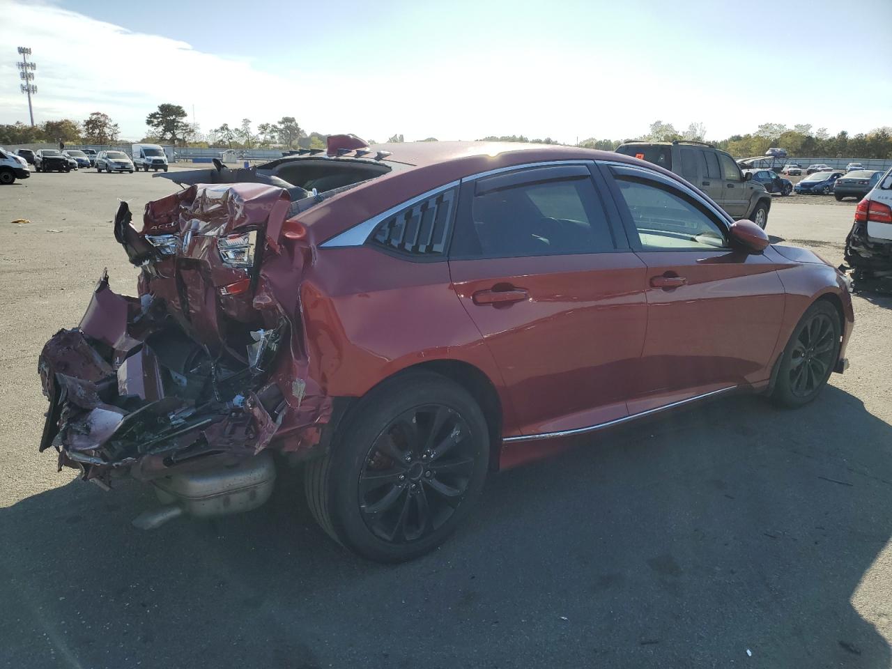 2018 Honda Accord VIN 1HGCV1F4XJA064235 Copart auction photo, rear end damage thumbnail 3