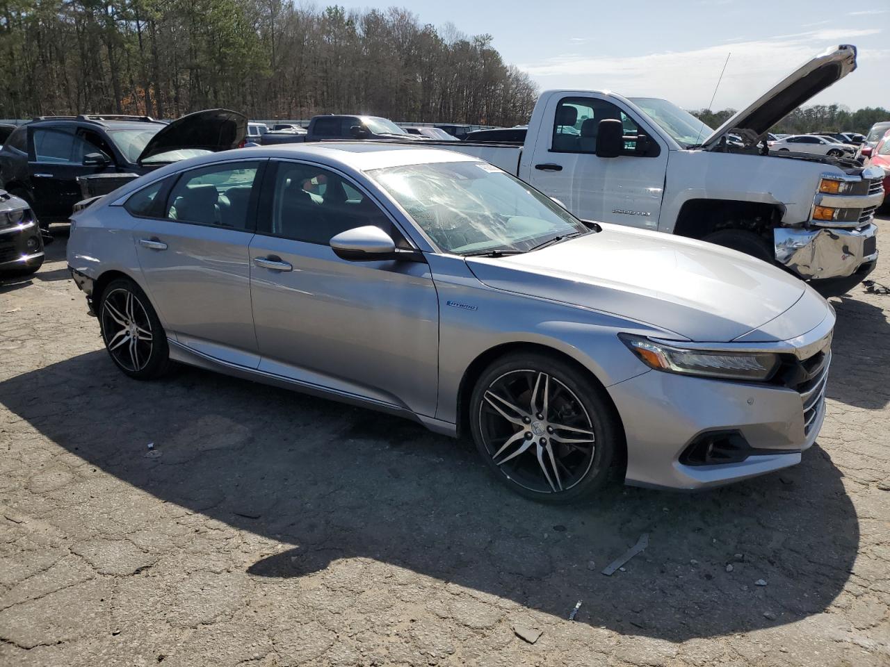 2021 Honda Accord VIN 1HGCV3F90MA020434 Copart auction photo, rear end damage thumbnail 4