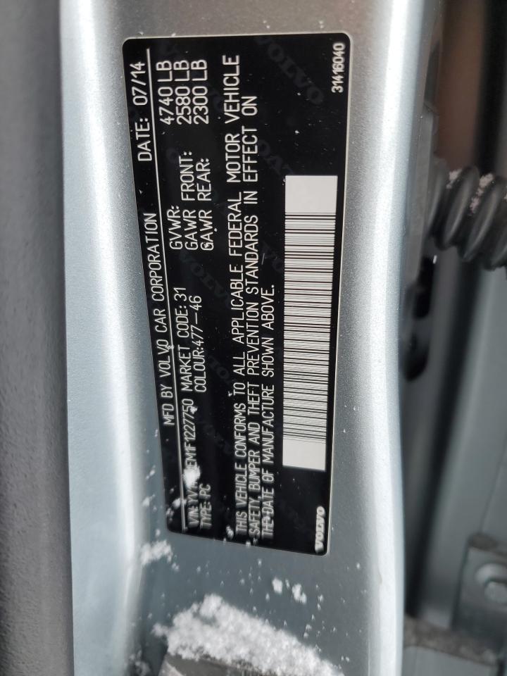 2015 Volvo V60 VIN YV140MEM1F1227750 Copart auction photo, side / front end damage thumbnail 12