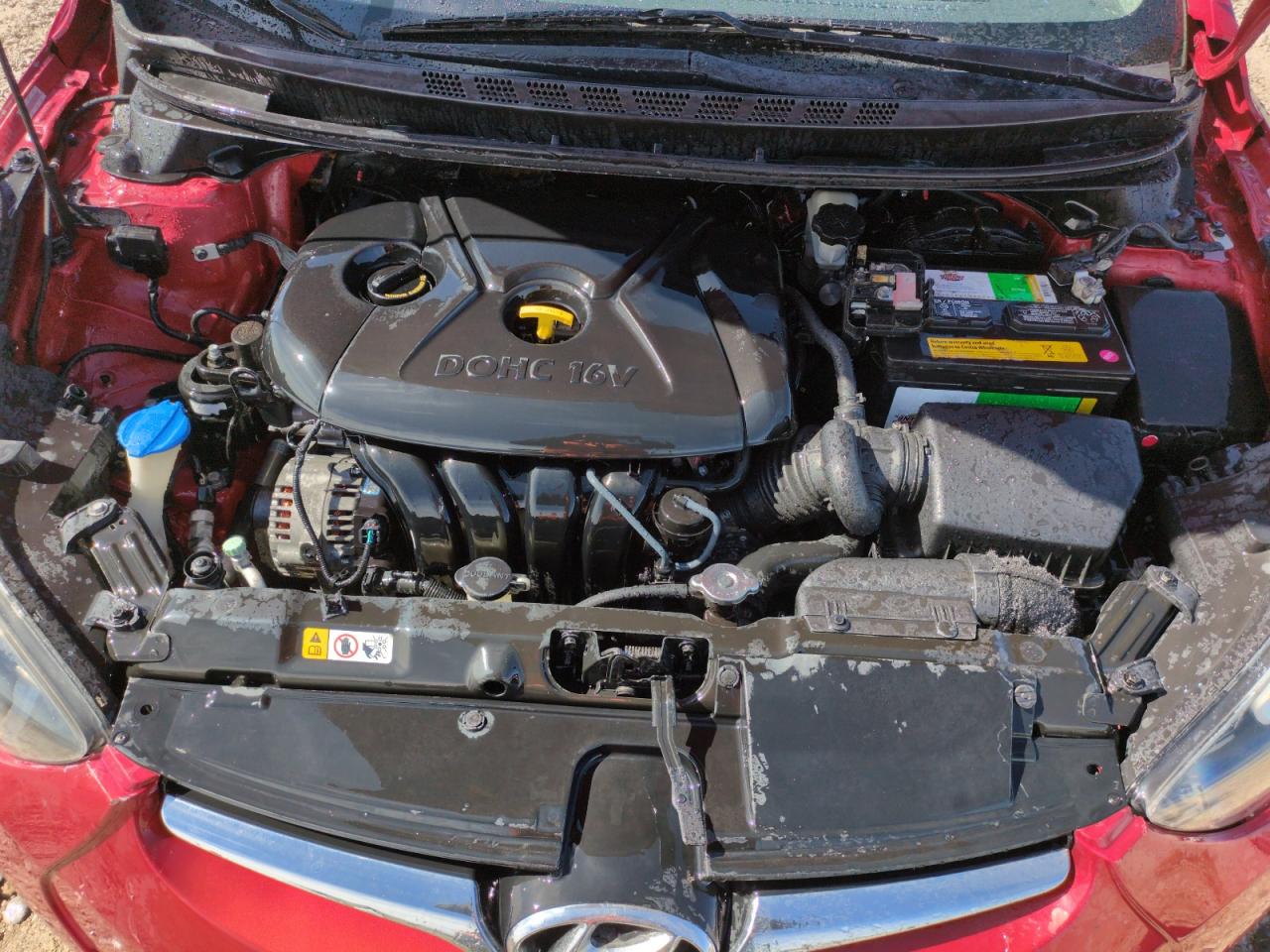 2014 Hyundai Elantra VIN KMHDH4AE0EU199283 Copart auction photo, front end / side damage thumbnail 11