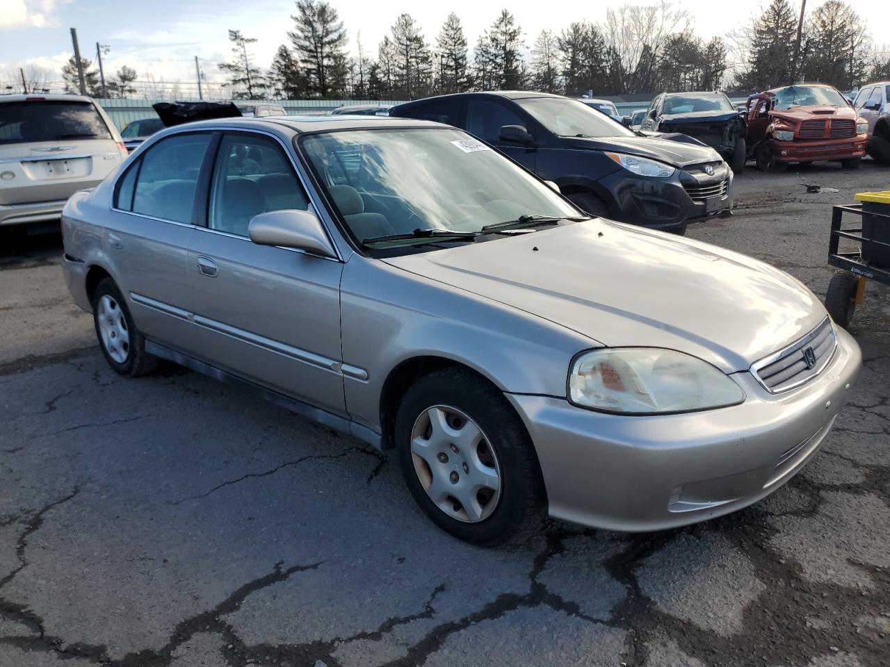 2000 Honda Civic VIN 1HGEJ8641YL041342 Copart auction photo, rear end damage thumbnail 4