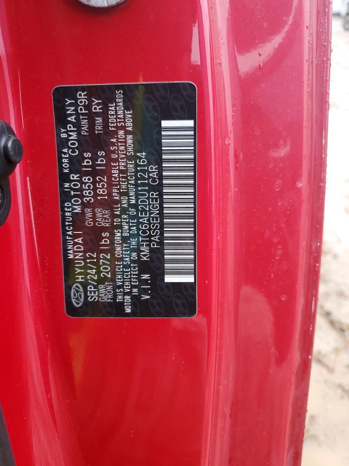 2013 Hyundai Veloster VIN KMHTC6AE2DU112164 Copart auction photo, burn - engine damage thumbnail 12