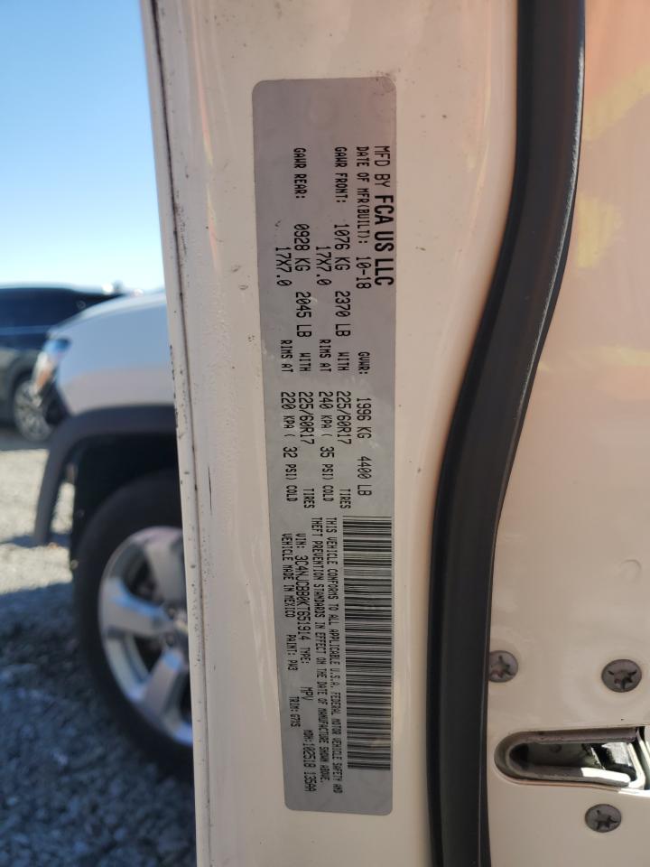 2019 Jeep Compass VIN 3C4NJCBB0KT651914 Copart auction photo, front end damage thumbnail 13