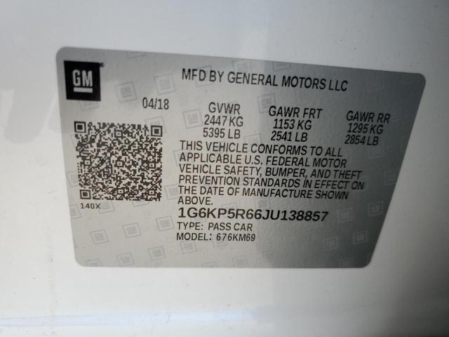 2018 Cadillac CT6 VIN 1G6KP5R66JU138857 Copart auction photo, normal wear damage thumbnail 12