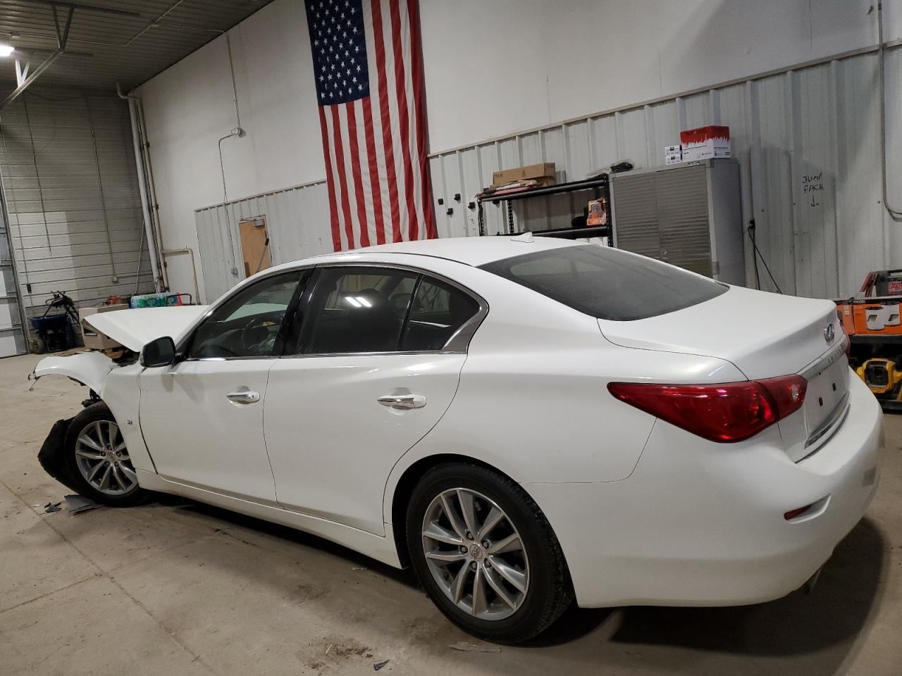 2014 Infiniti Q50 VIN JN1BV7AP3EM673589 Copart auction photo, front end damage thumbnail 2