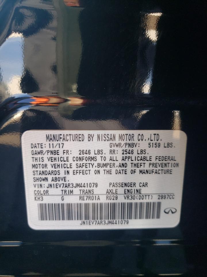 2018 Infiniti Q50 VIN JN1EV7AR3JM441079 Copart auction photo, side damage thumbnail 14