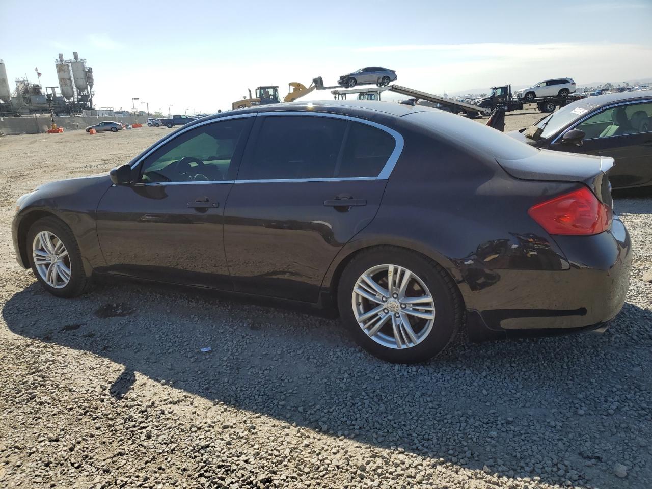 2012 Infiniti G VIN JN1CV6AP1CM623639 Copart auction photo, side / rear end damage thumbnail 2