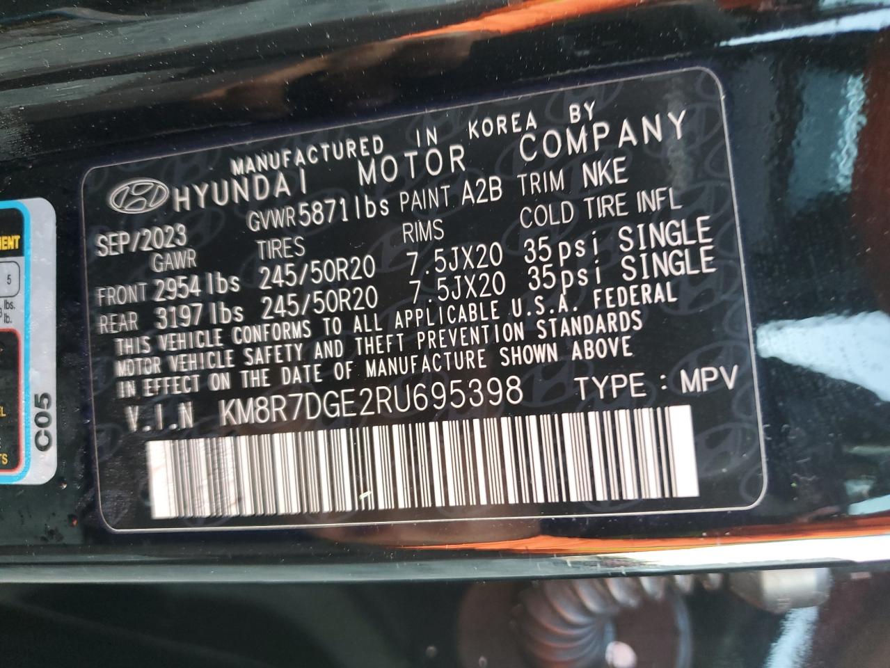 2024 Hyundai Palisade VIN KM8R7DGE2RU695398 Copart auction photo, front end damage thumbnail 15