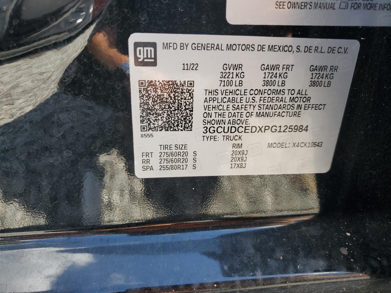 2023 Chevrolet Silverado VIN 3GCUDCEDXPG125984 Copart auction photo, all over damage thumbnail 12