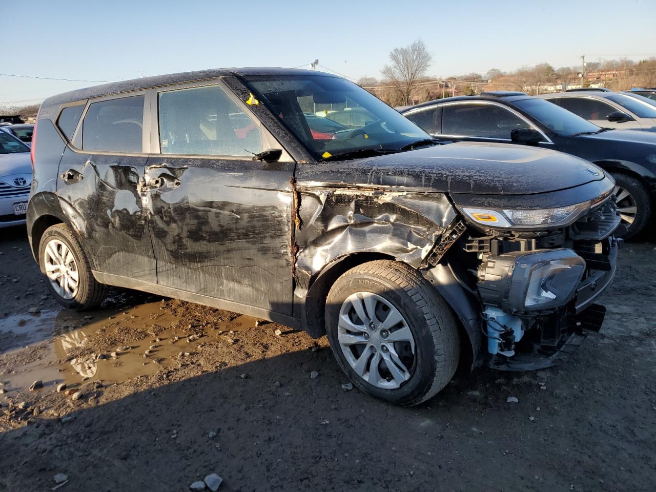 2021 KIA Soul VIN KNDJ23AU2M7759280 Copart auction photo, front end / side damage thumbnail 4