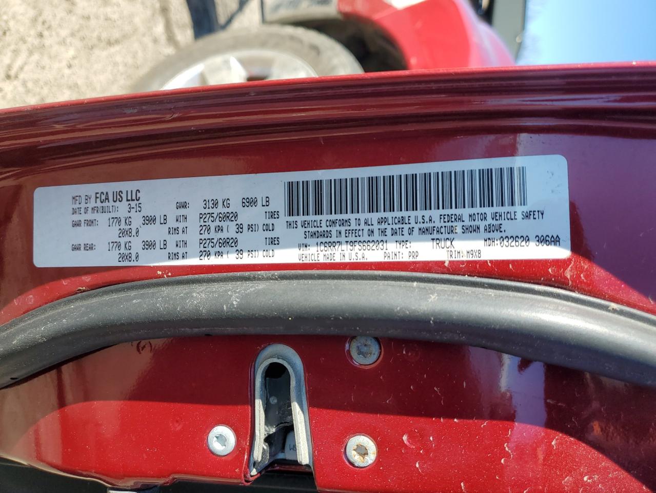 2015 RAM 1500 VIN 1C6RR7LT9FS662031 Copart auction photo, water/flood / minor dent/scratches damage thumbnail 12