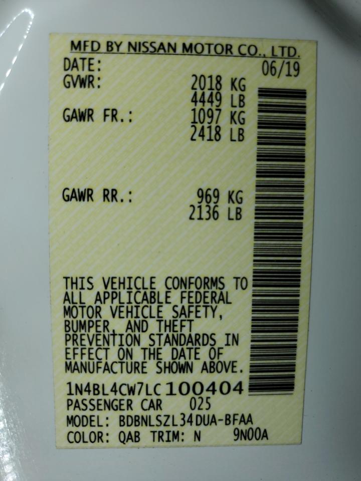 2020 Nissan Altima VIN 1N4BL4CW7LC100404 Copart auction photo, undercarriage / front end damage thumbnail 12