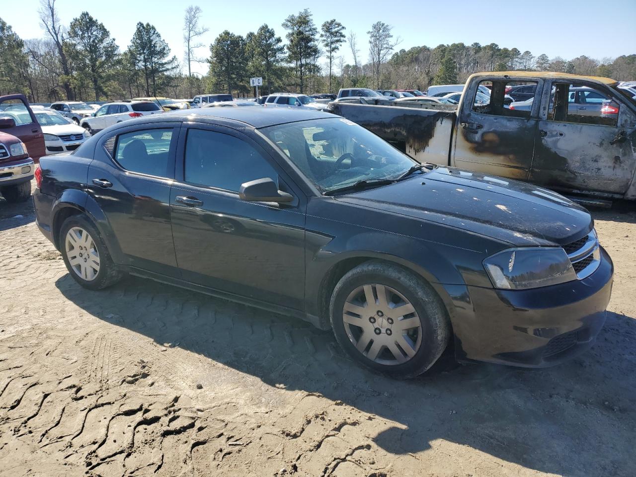 2014 Dodge Avenger VIN 1C3CDZAB7EN144357 Copart auction photo, rear end / minor dent/scratches damage thumbnail 4