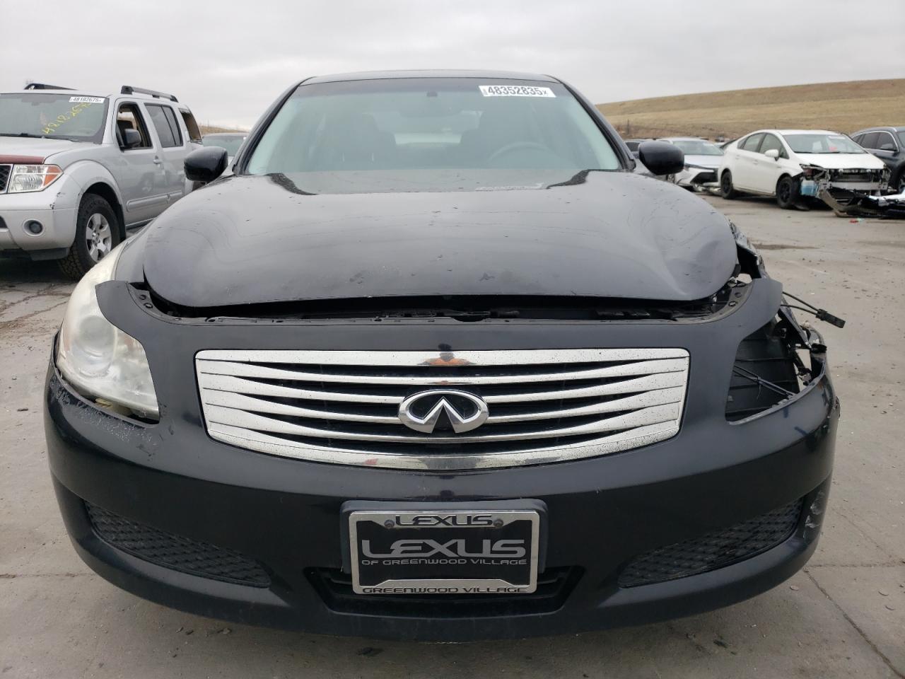 2008 Infiniti G VIN JNKBV61F58M271378 Copart auction photo, front end / hail damage thumbnail 5