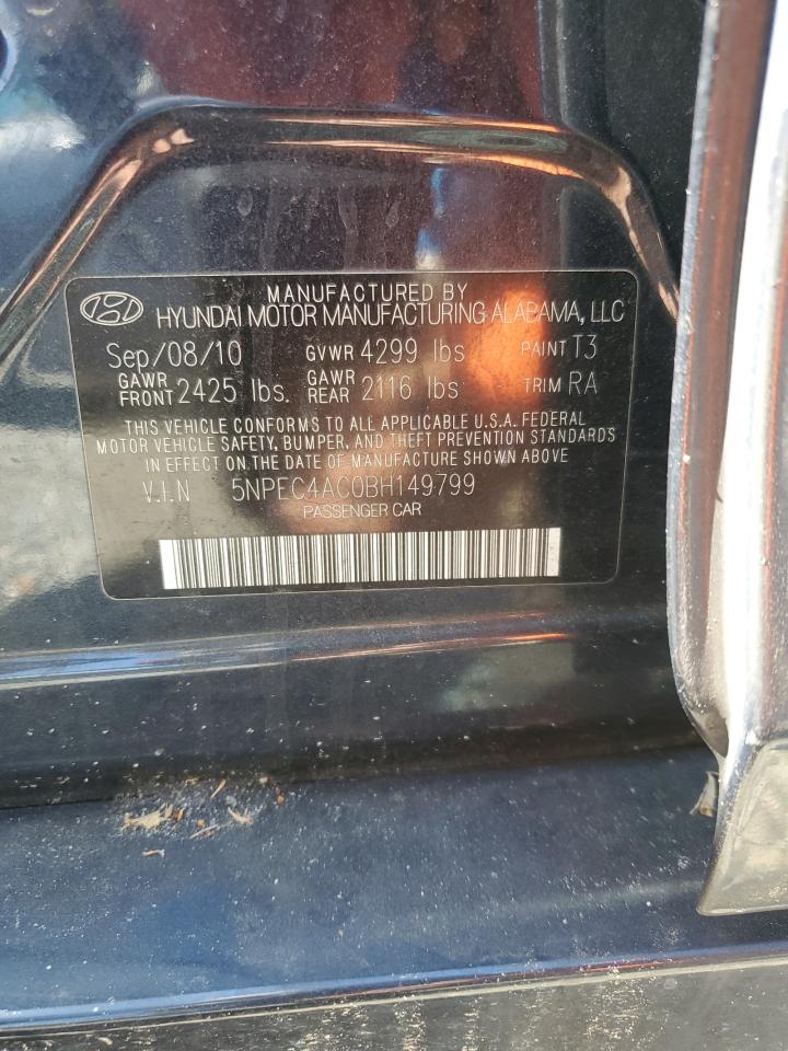 2011 Hyundai Sonata VIN 5NPEC4AC0BH149799 Copart auction photo, front end / side damage thumbnail 14