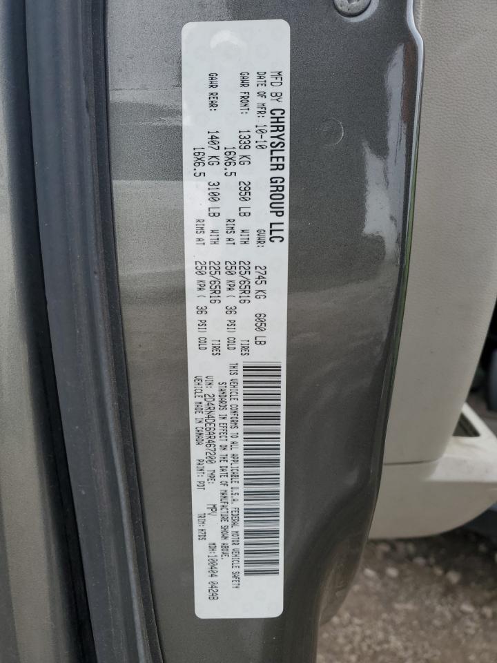 2010 Dodge Caravan VIN 2D4RN4DE6AR467200 Copart auction photo, rear end / side damage thumbnail 13