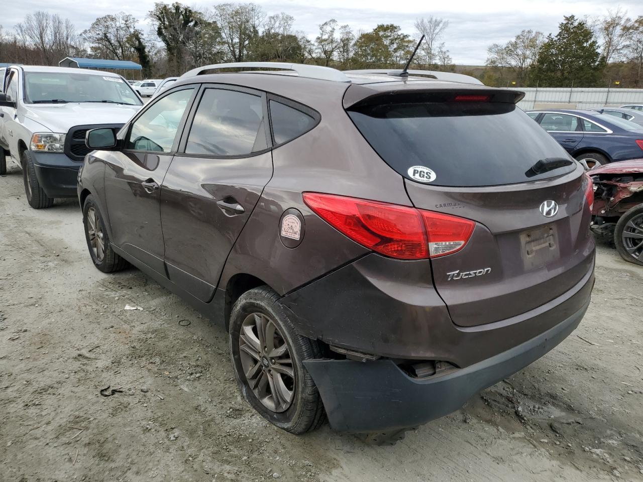 2014 Hyundai Tucson VIN KM8JU3AG9EU805433 Copart auction photo, front end / rear end damage thumbnail 2