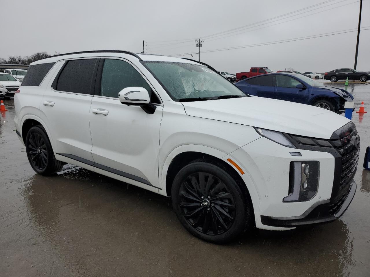 2024 Hyundai Palisade VIN KM8R7DGE7RU762433 Copart auction photo, side / front end damage thumbnail 4