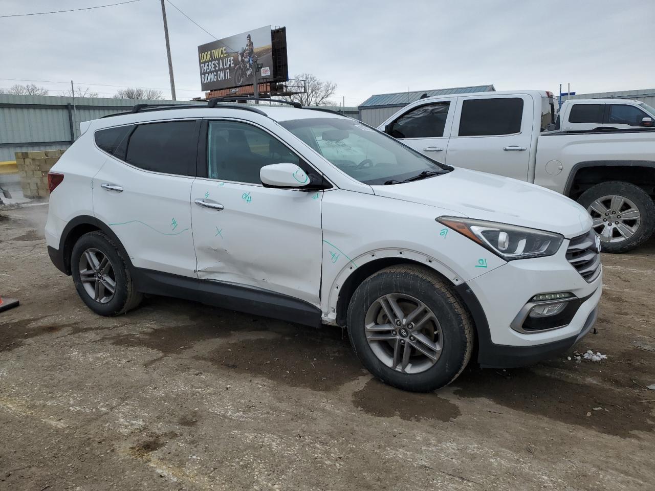 2017 Hyundai Santa Fe VIN 5NMZU3LB8HH006229 Copart auction photo, side damage thumbnail 4