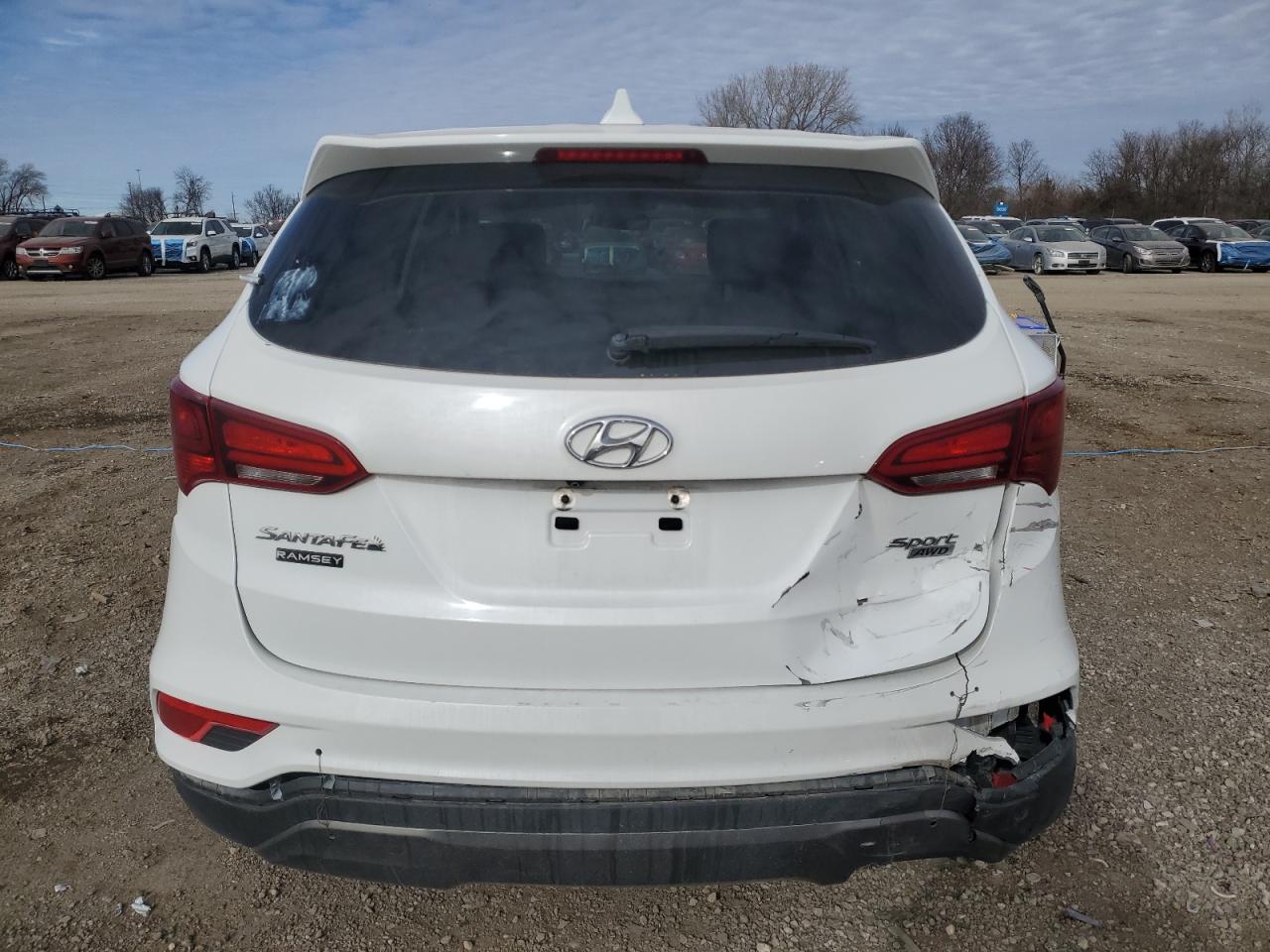 2017 Hyundai Santa Fe VIN 5NMZTDLB7HH017893 Copart auction photo, rear end / front end damage thumbnail 6
