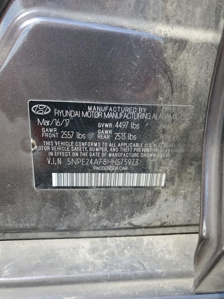 2017 Hyundai Sonata VIN 5NPE24AF8HH575973 Copart auction photo, all over damage thumbnail 12