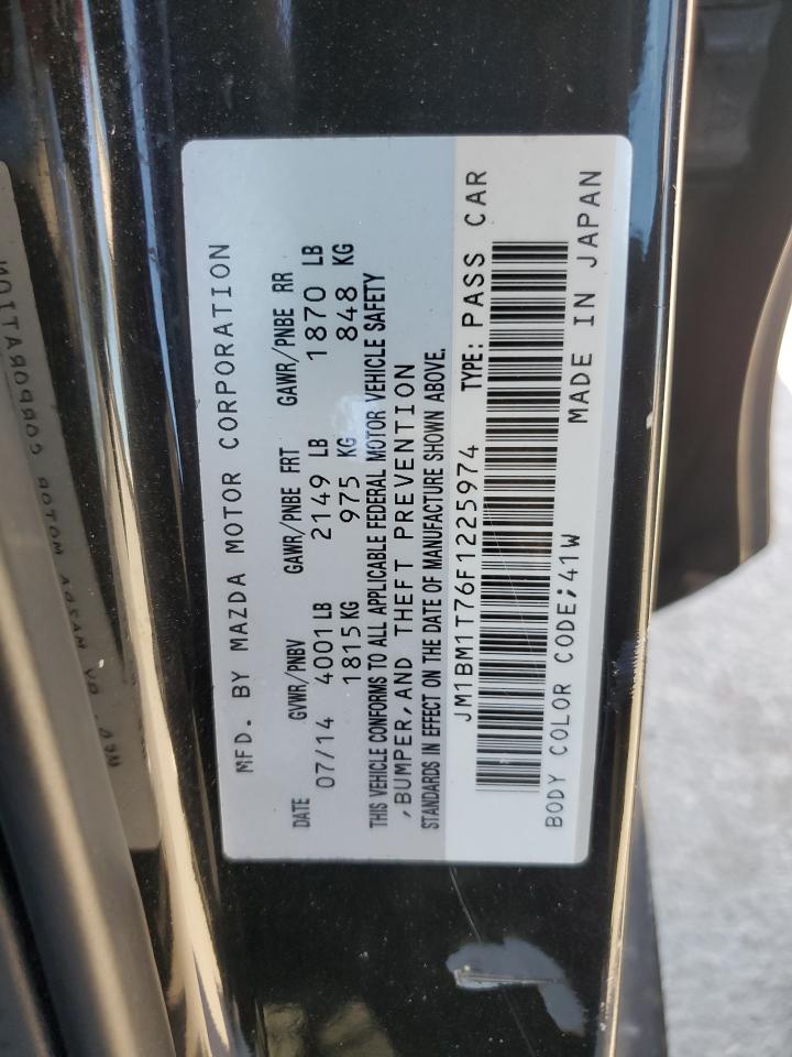 2015 Mazda 3 VIN JM1BM1T76F1225974 Copart auction photo, front end / side damage thumbnail 14