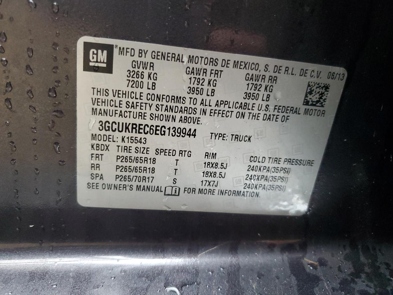 2014 Chevrolet Silverado VIN 3GCUKREC6EG139944 Copart auction photo, front end damage thumbnail 12
