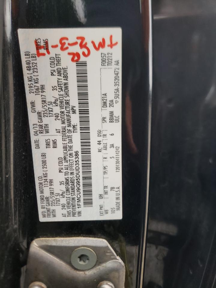 2013 Ford Escape VIN 1FMCU9G95DUD35386 Copart auction photo, front end / mechanical damage thumbnail 16