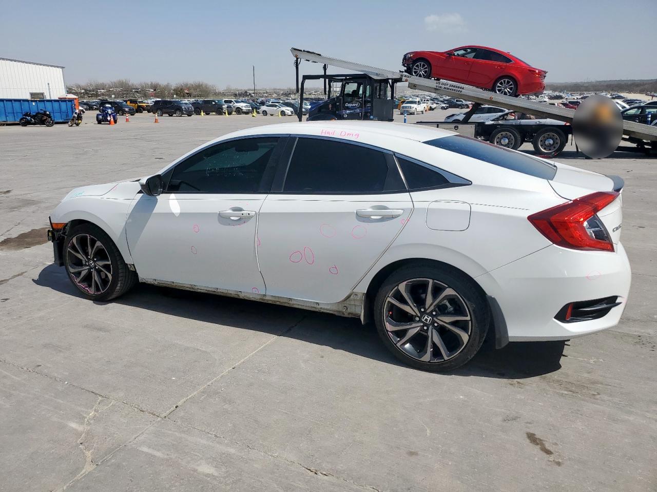 2021 Honda Civic VIN 2HGFC2F86MH526176 Copart auction photo, front end / hail damage thumbnail 2