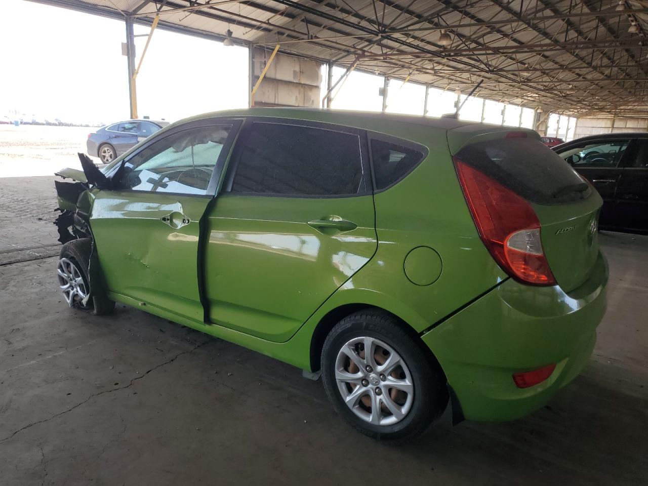 2013 Hyundai Accent VIN KMHCT5AE7DU083917 Copart auction photo, front end / side damage thumbnail 2