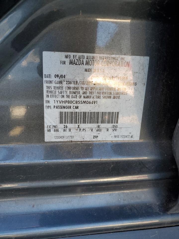 2005 Mazda 6 VIN 1YVHP80C855M06491 Copart auction photo, front end damage thumbnail 12