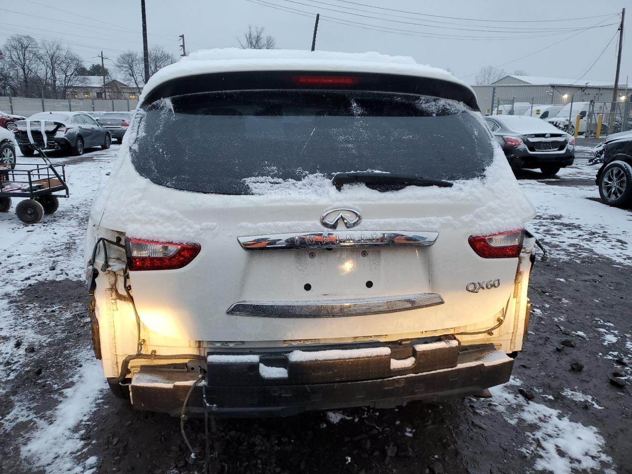 2014 Infiniti QX60 VIN 5N1AL0MM9EC546855 Copart auction photo, front end / rear end damage thumbnail 6