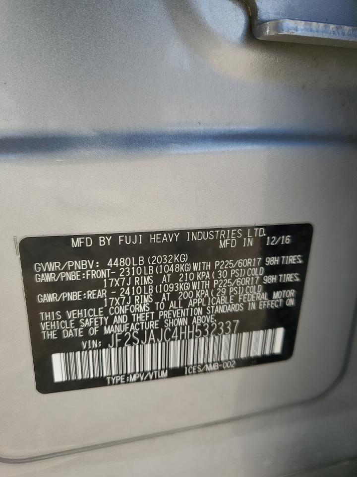 2017 Subaru Forester VIN JF2SJAJC4HH532337 Copart auction photo, front end damage thumbnail 15