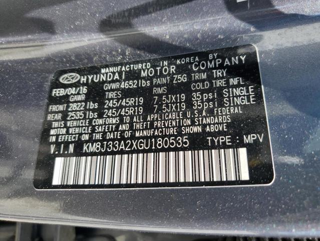 2016 Hyundai Tucson VIN KM8J33A2XGU180535 Copart auction photo, undercarriage damage thumbnail 13