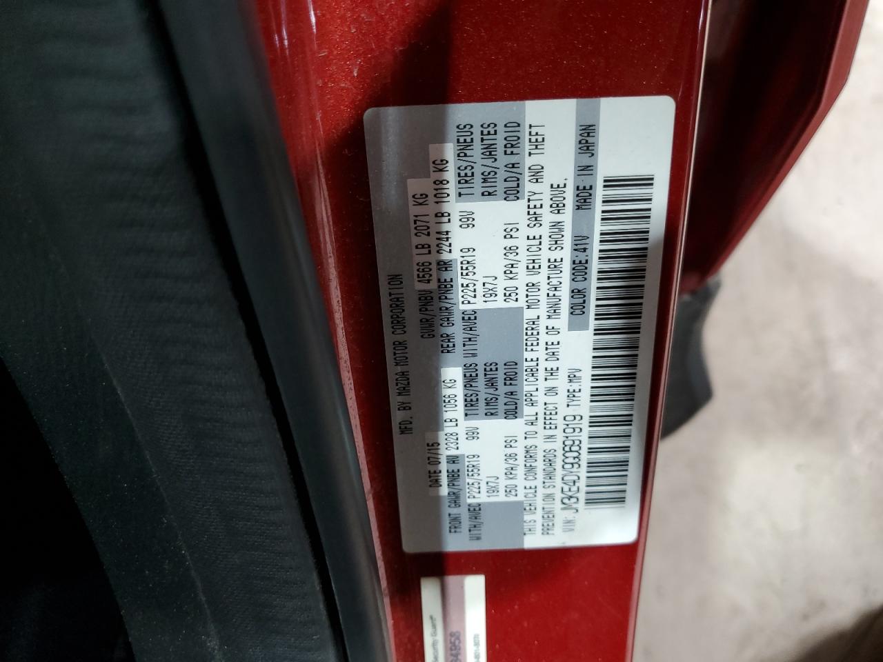 2016 Mazda CX-5 VIN JM3KE4DY9G0691919 Copart auction photo, front end damage thumbnail 13