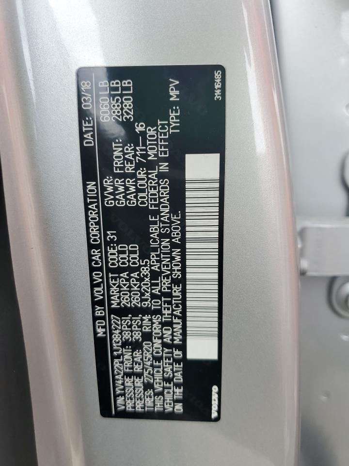 2018 Volvo XC90 VIN YV4A22PL1J1384227 Copart auction photo, front end / minor dent/scratches damage thumbnail 14